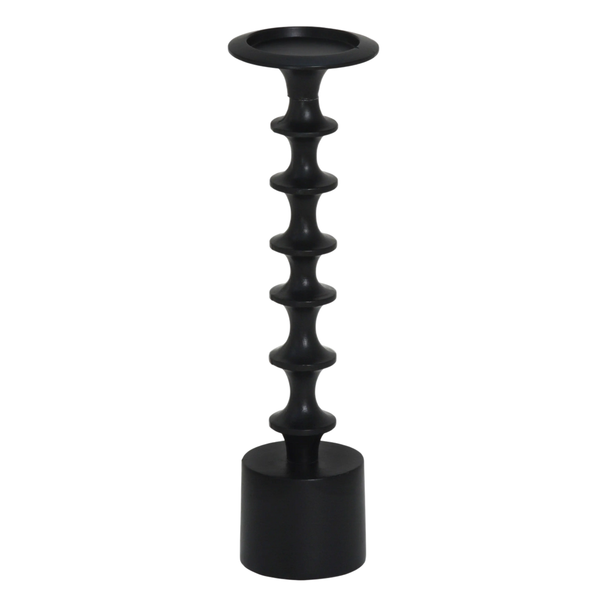 Candle holder ALU RAW/MATTBLACK 13x13x42