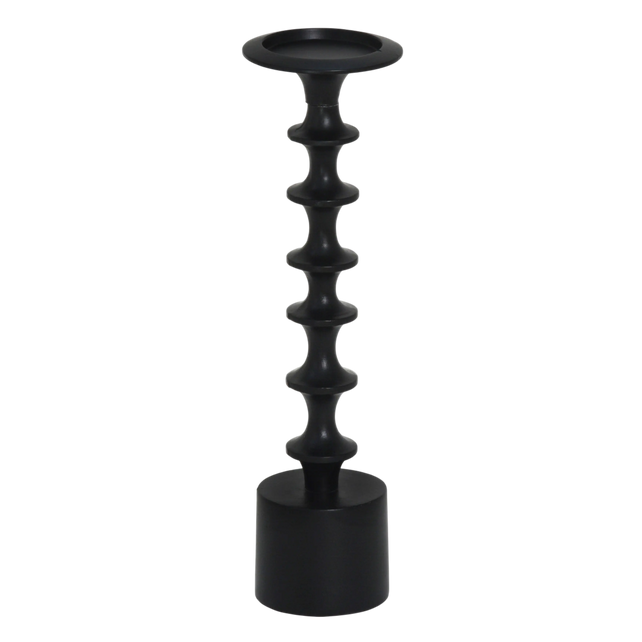 Candle holder ALU RAW/MATTBLACK 13x13x42