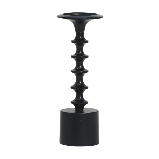 Candle holder ALU RAW/MATTBLACK 13x13x32
