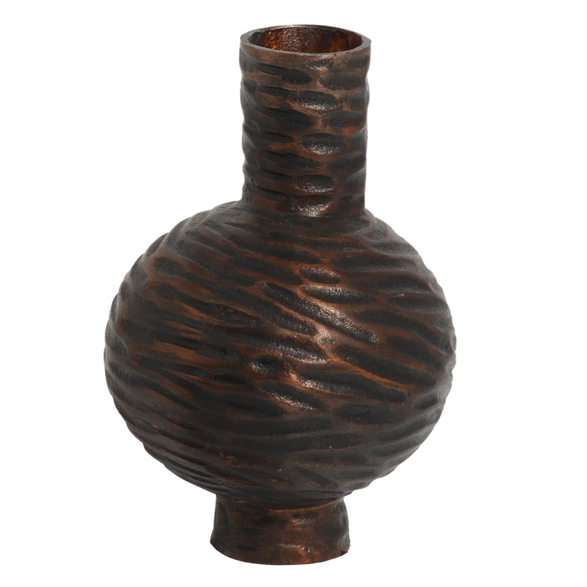 Vase ALU RAW/ANT.COPPER BROWN 23x23x35