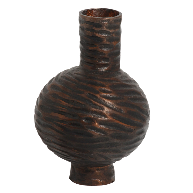 Vase ALU RAW/ANT.COPPER BROWN 23x23x35