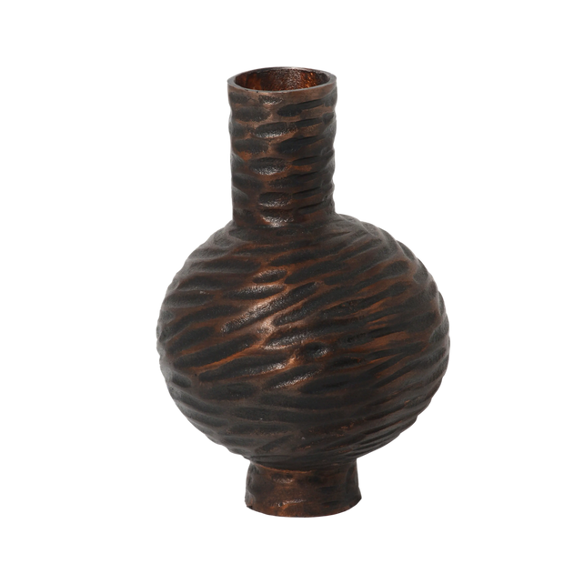 Vase ALU RAW/ANT.COPPER BROWN 17x17x25