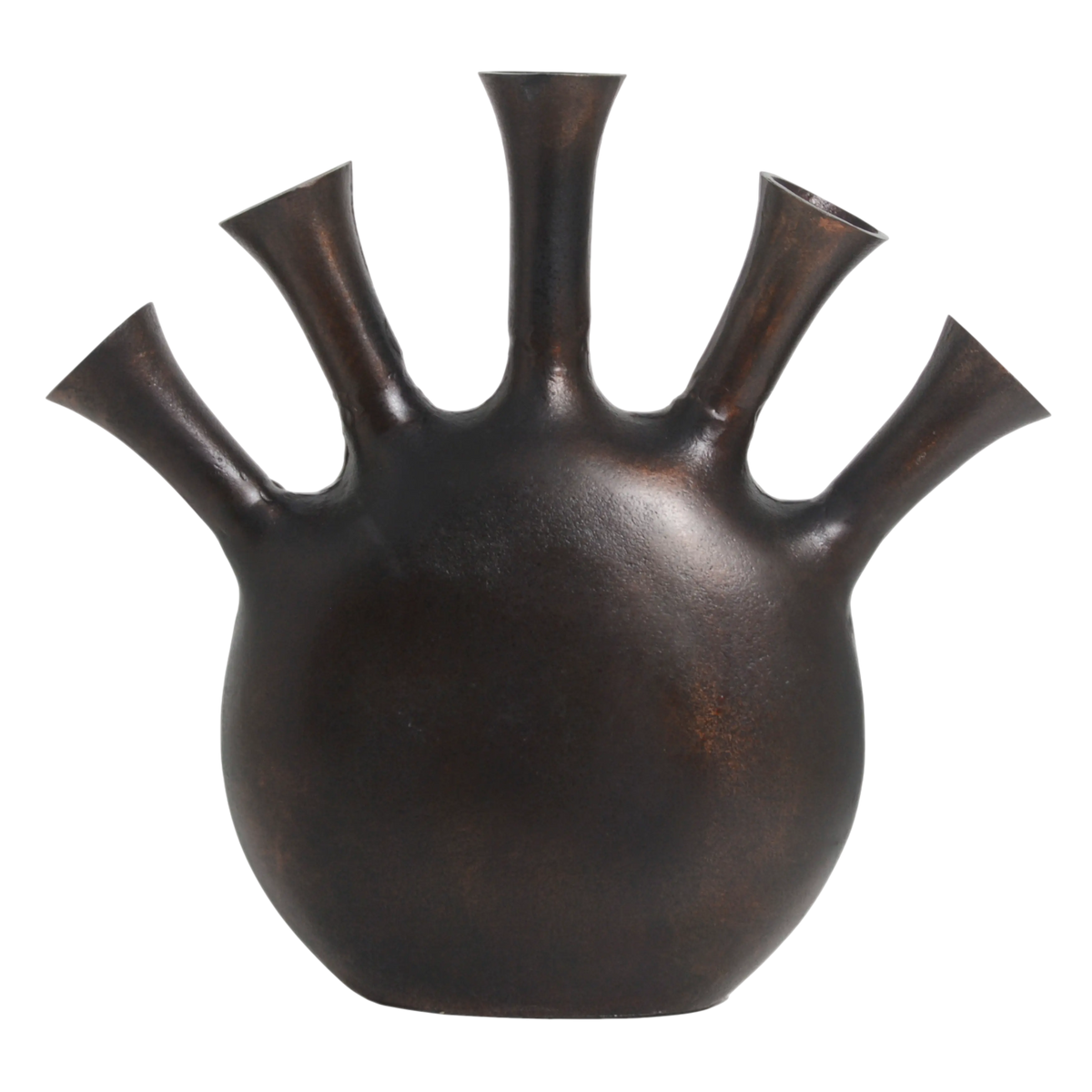 Vase 5/mouth ALU RAW/ANT.COPPER BROWN 43x12x40