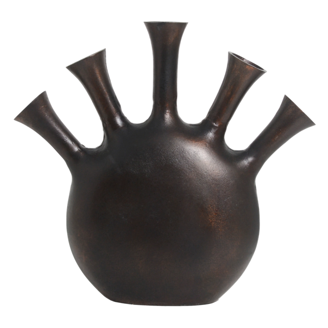 Vase 5/mouth ALU RAW/ANT.COPPER BROWN 43x12x40