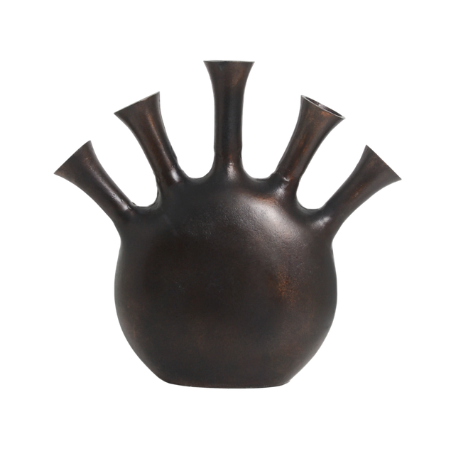 Vase 5/mouth ALU RAW/ANT.COPPER BROWN 40x11x35