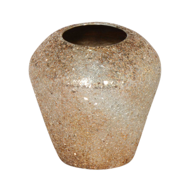 Vase champagner-gold Mosaik lackiert IR 20x20x21