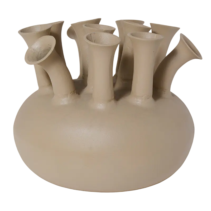 Vase 12/mouth ALU RAW/TAUPE 49x49x43
