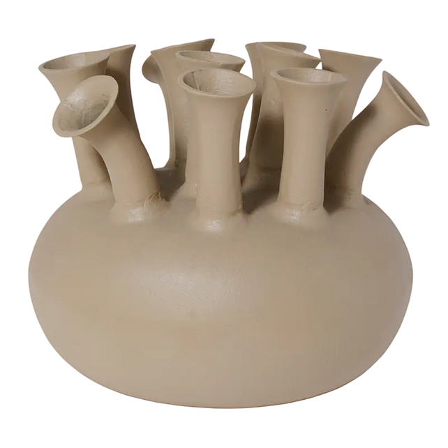 Vase 12/mouth ALU RAW/TAUPE 49x49x43