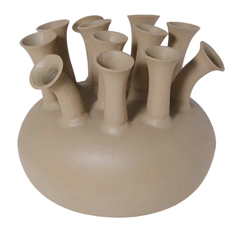 Vase 12/mouth ALU RAW/TAUPE 49x49x43
