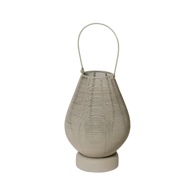 Lantern w/glass ALU RAW/SAND 25x25x37