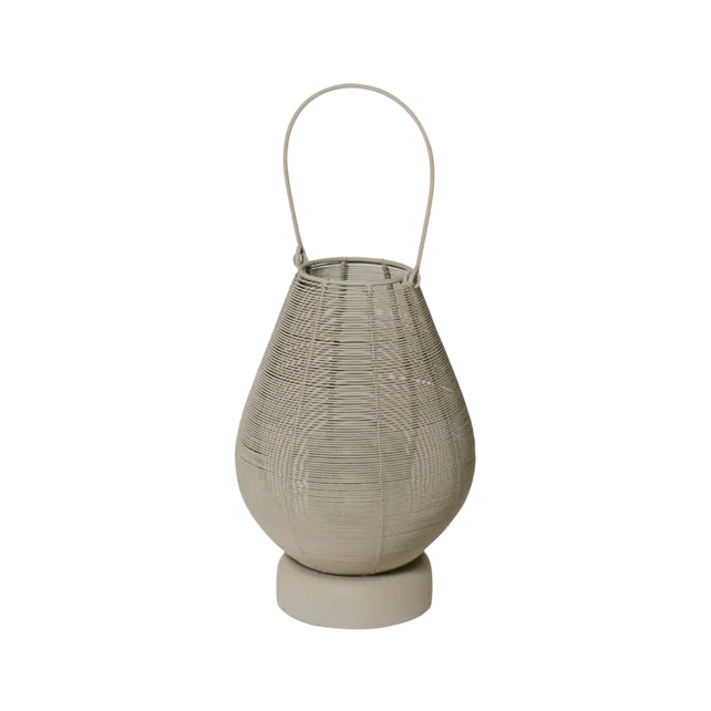 Lantern w/glass ALU RAW/SAND 25x25x37