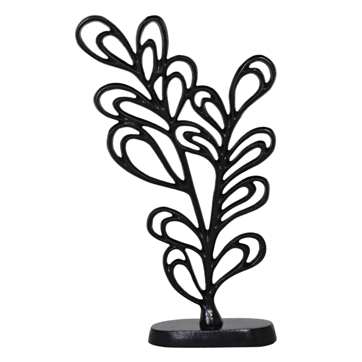 Decorative flower ornament ALU RAW/MATTBLACK 23x8x38