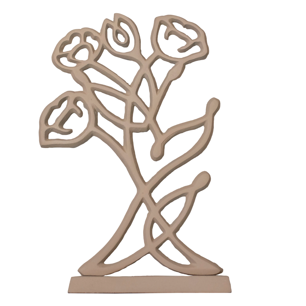 Decorative flower ornament ALU RAW/TAUPE 22x6x34