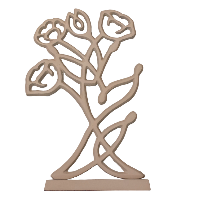 Decorative flower ornament ALU RAW/TAUPE 22x6x34