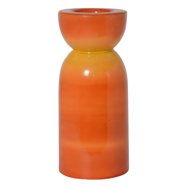Candle holder orange/yellow enamel IR 12x12x28