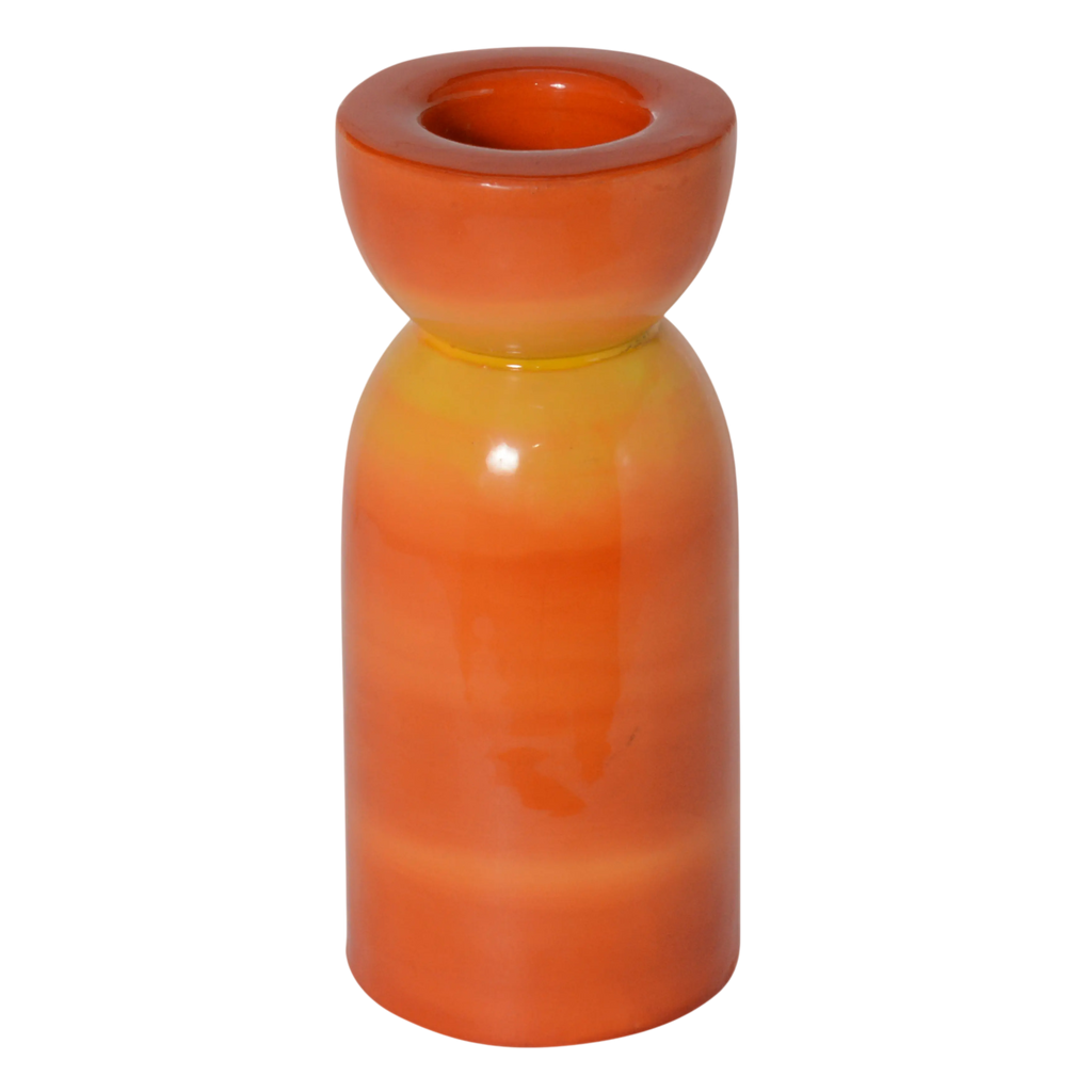 Candle holder orange/yellow enamel IR 12x12x28