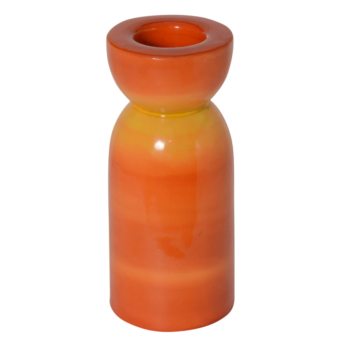 Candle holder orange/yellow enamel IR 12x12x28