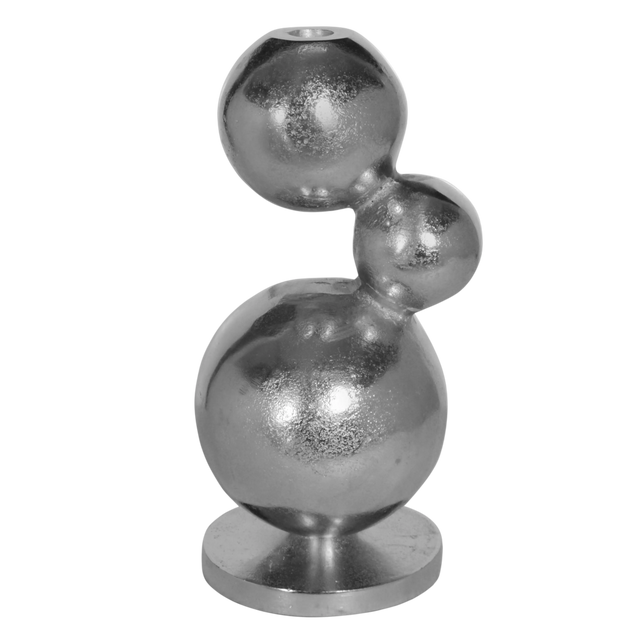 Candle holder bubble ALU RAW/NI 14x13x28