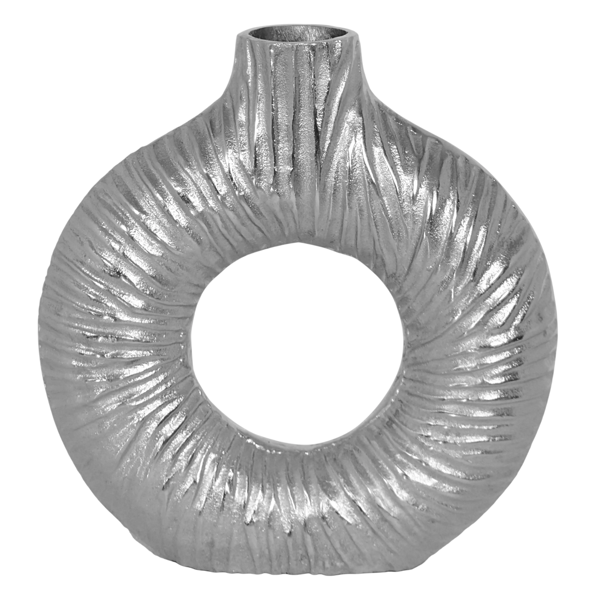 Vase w/hole ALU RAW/NI 31x8x34