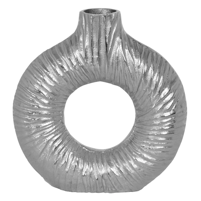 Vase w/hole ALU RAW/NI 31x8x34