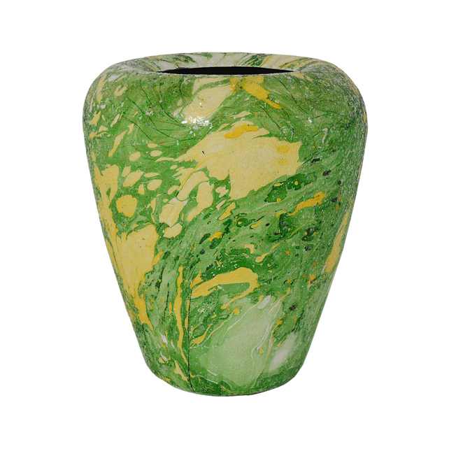 Vase green yellow mosaic IR  39x39x46