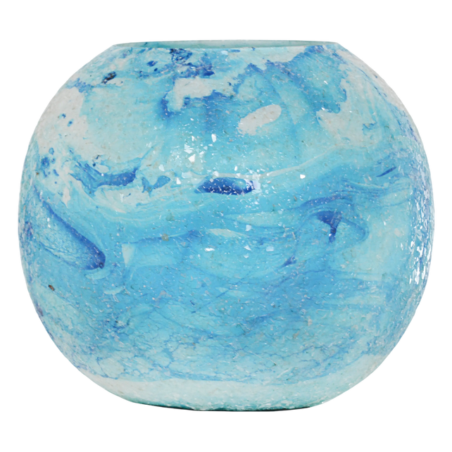 Vase light blue glass mosaic 21x21x19