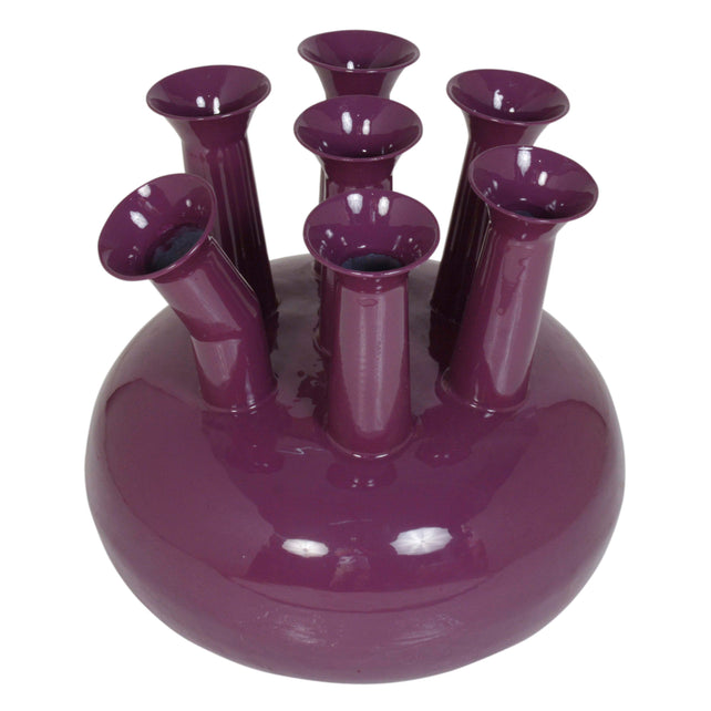 Vase 7 mouth dark purple enamel IR 39x39x38