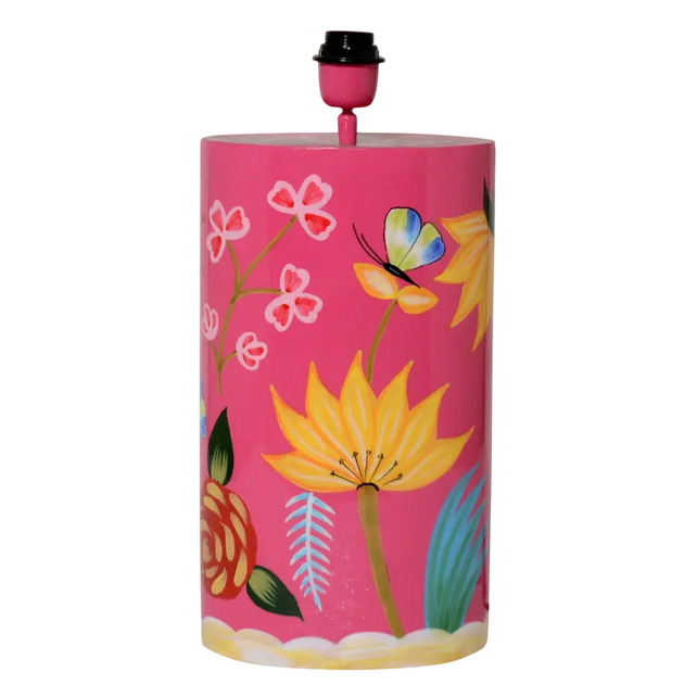 Table lamp handpainted fuchsia enamel IR 23x16x49