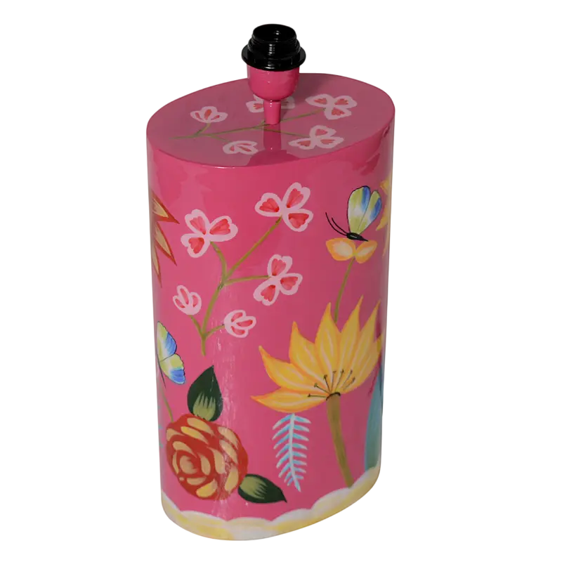 Table lamp handpainted fuchsia enamel IR 23x16x49