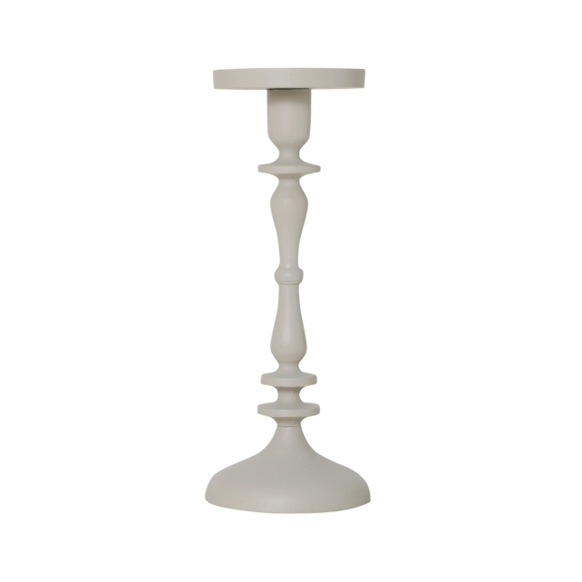 Candle holder ALU RAW/STONE 11x11x33