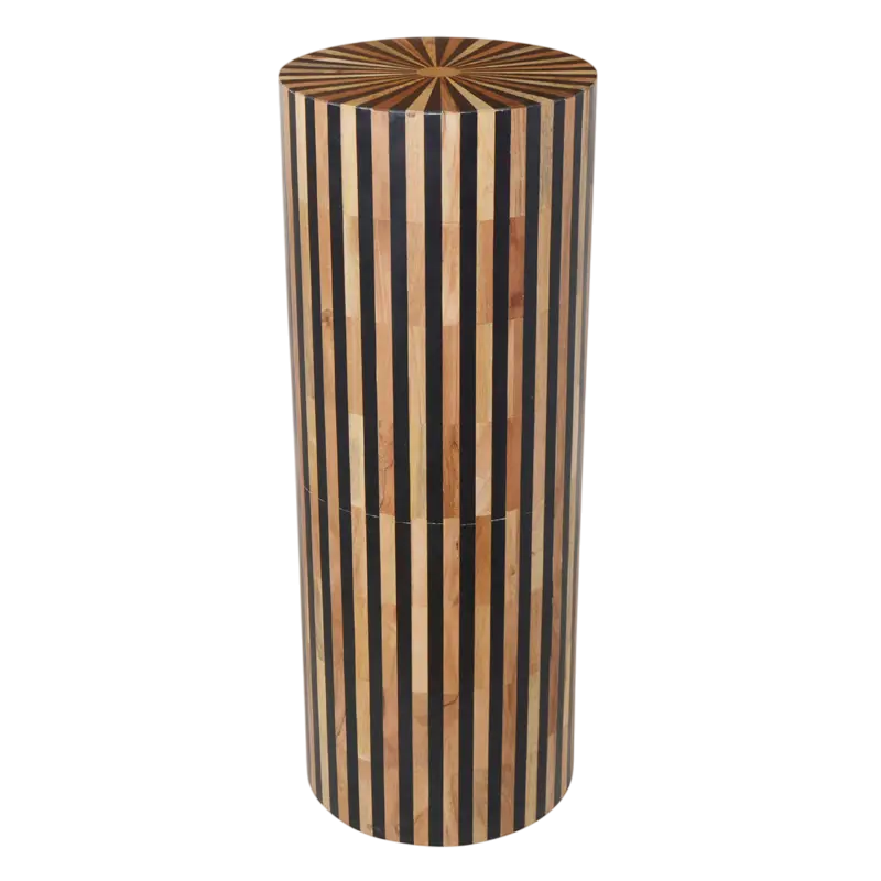 Column cylinder striped multi brown 34x34x90