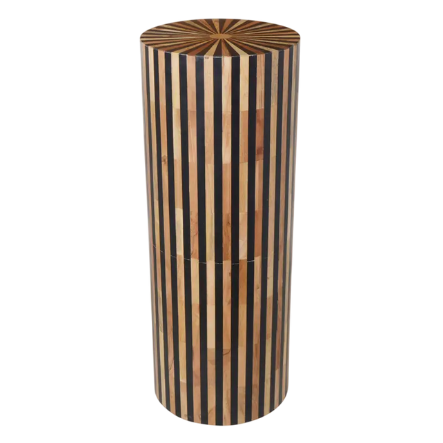 Column cylinder striped multi brown 34x34x90