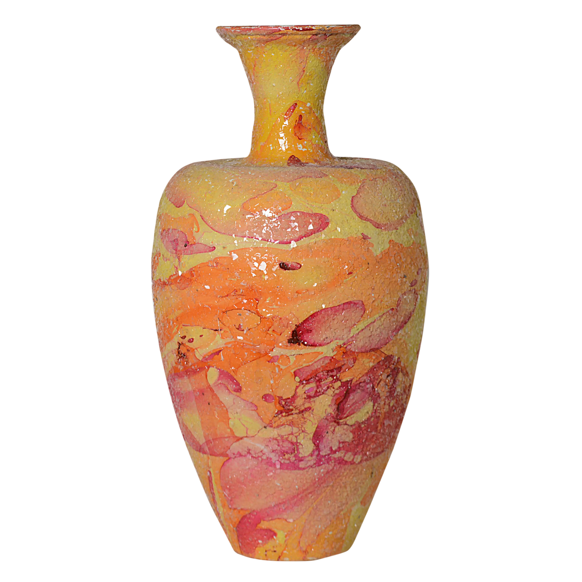 Vase mosaic yellow/red IR 23x23x44