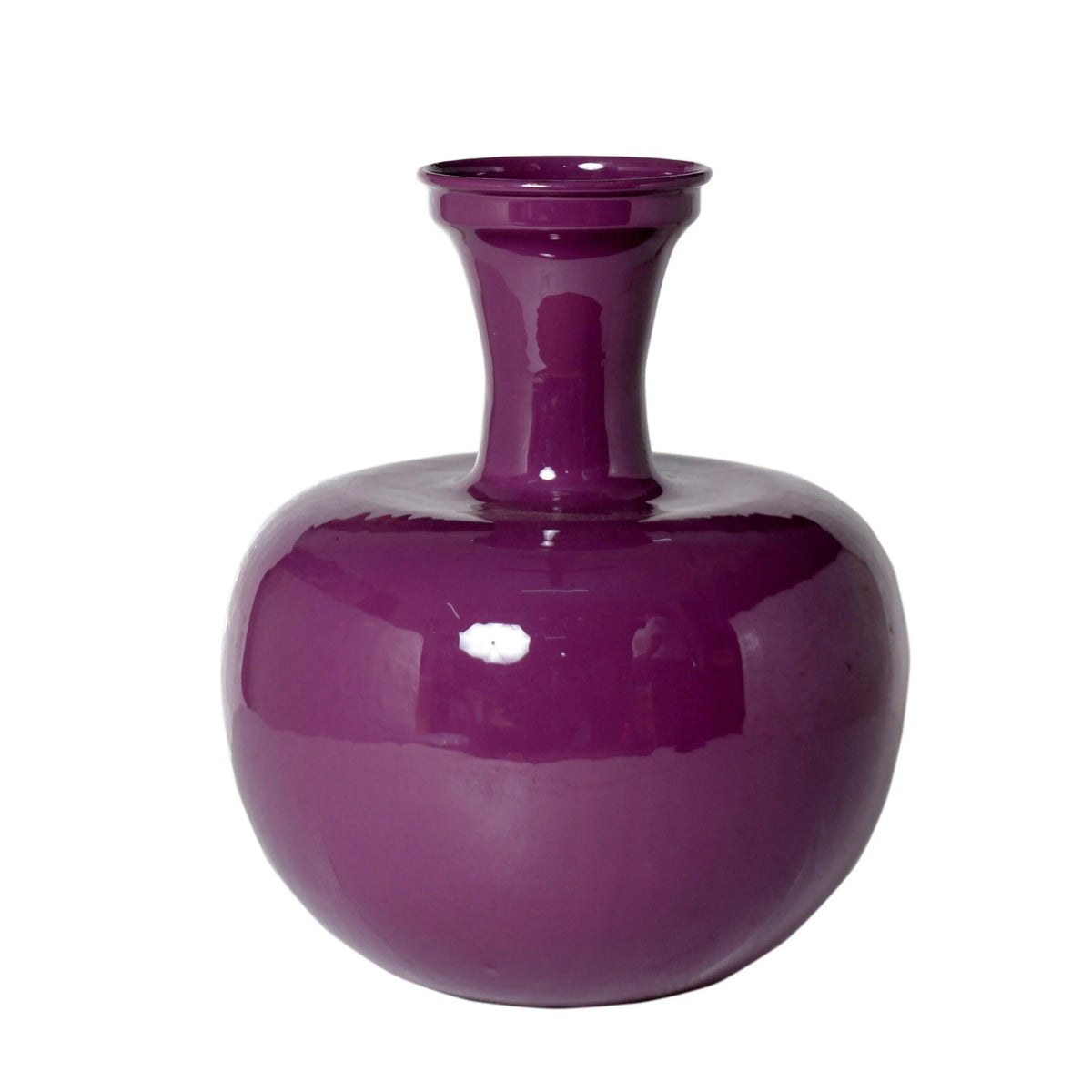 Vase high neck dark purple enamel IR 29x29x33
