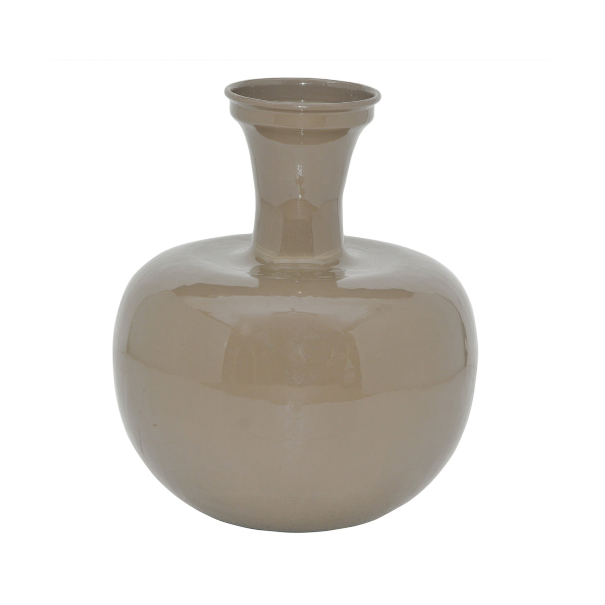 Vase high neck khaki enamel IR 29x29x33