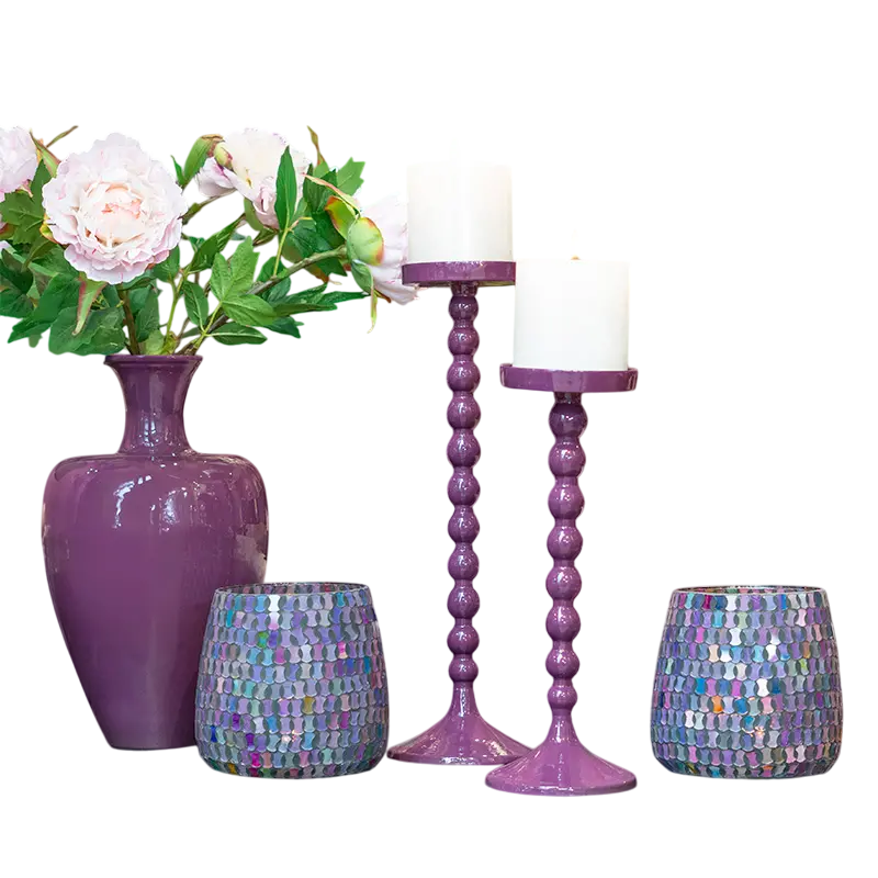 Vase dark purple enamel IR 20x20x36