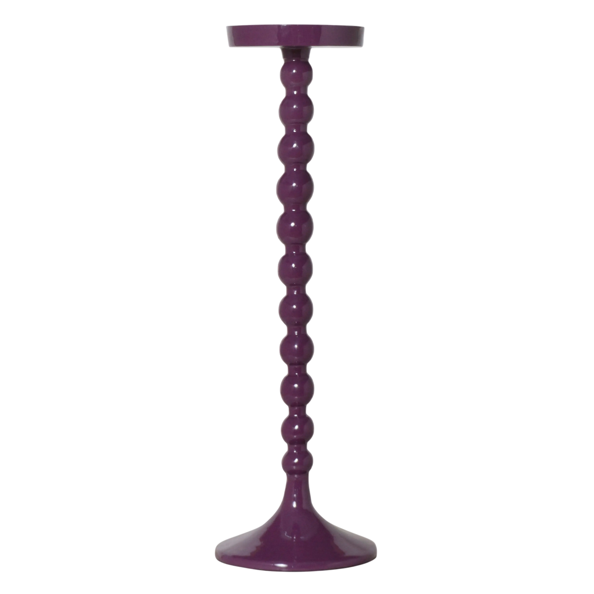 Candle holder dark purple enamel ALU RAW 14x14x45