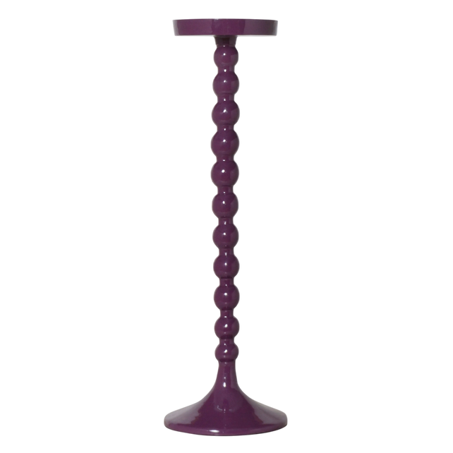 Candle holder dark purple enamel ALU RAW 14x14x45