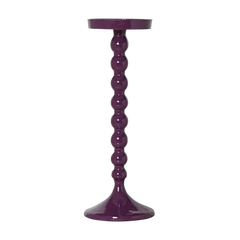 Candle holder dark purple enamel ALU RAW 13x13x35