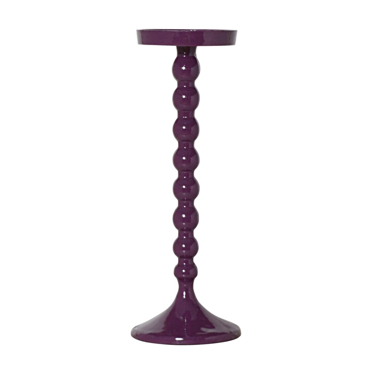 Candle holder dark purple enamel ALU RAW 13x13x35
