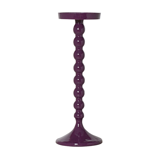 Candle holder dark purple enamel ALU RAW 13x13x35