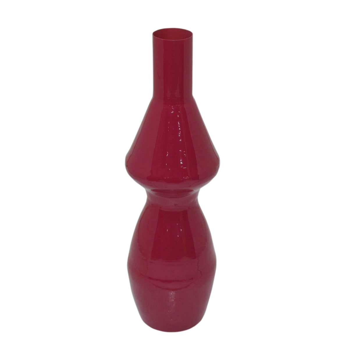 Vase fuchsia enamel IR 20x20x60