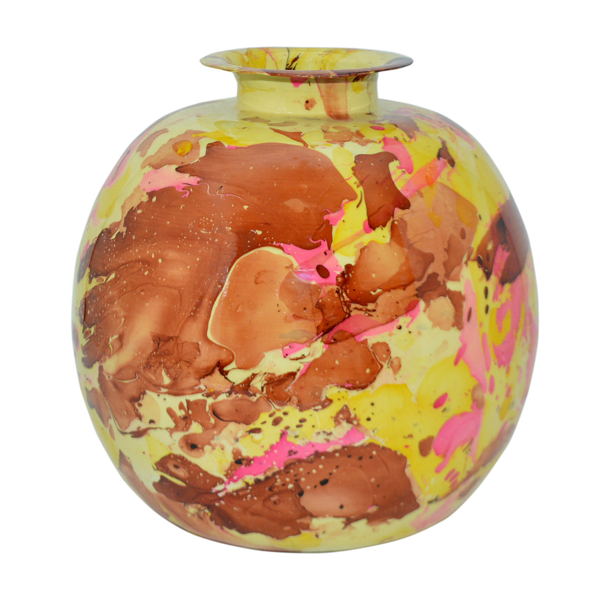 Vase yellow enamel IR 35x35x35