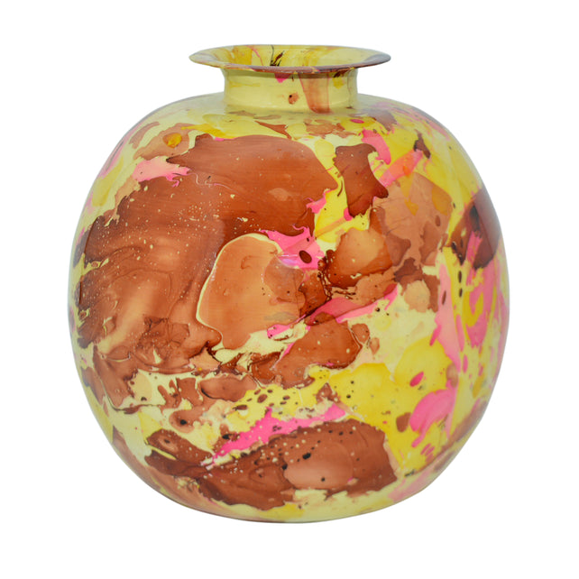 Vase yellow enamel IR 35x35x35