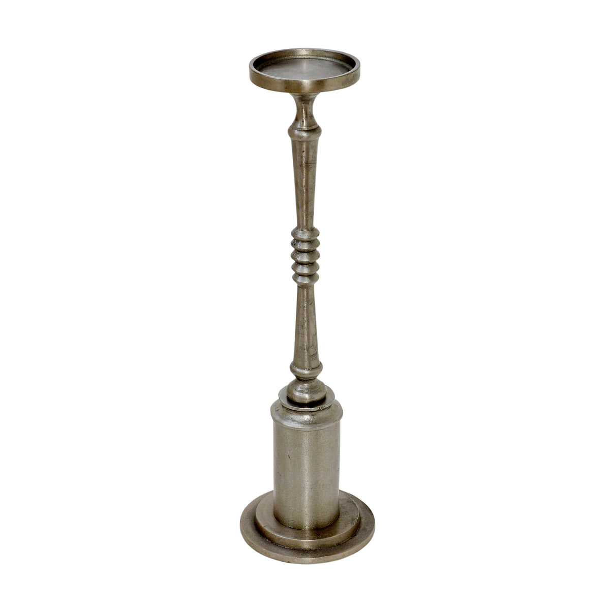 Candle holder ALU RAW/NEWPEWTER 16x16x61
