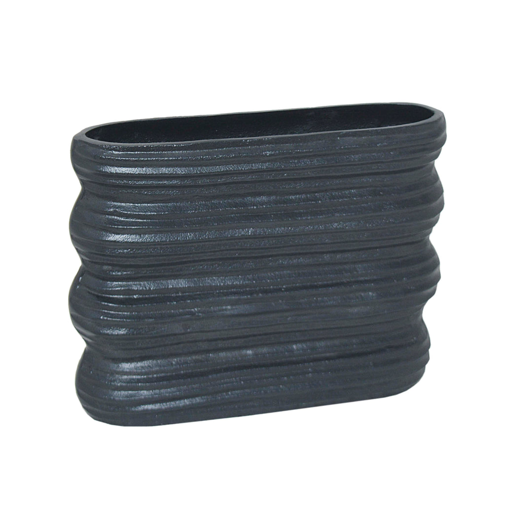 Vase ALU RAW/MATTBLACK 37x10x30