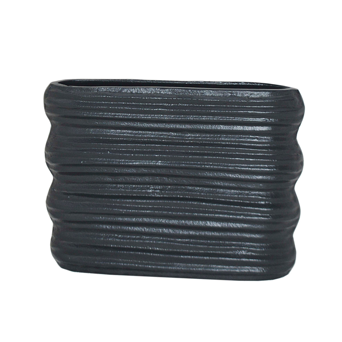 Vase ALU RAW/MATTBLACK 32x9x24