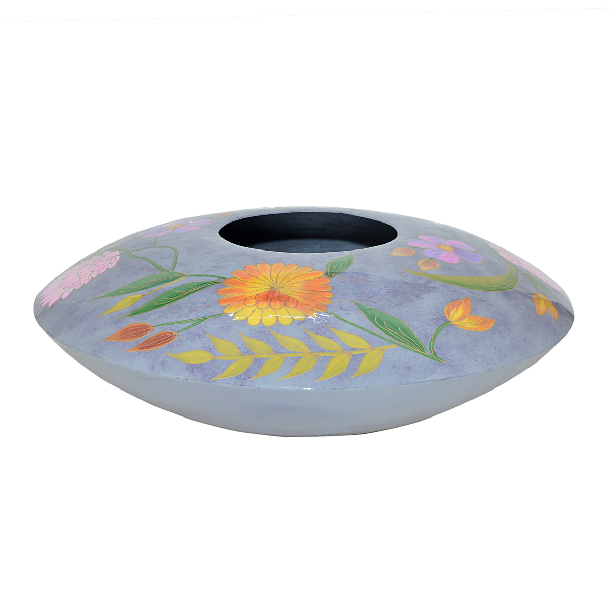 Vase handpainted soft purple enamel IR 58x58x19