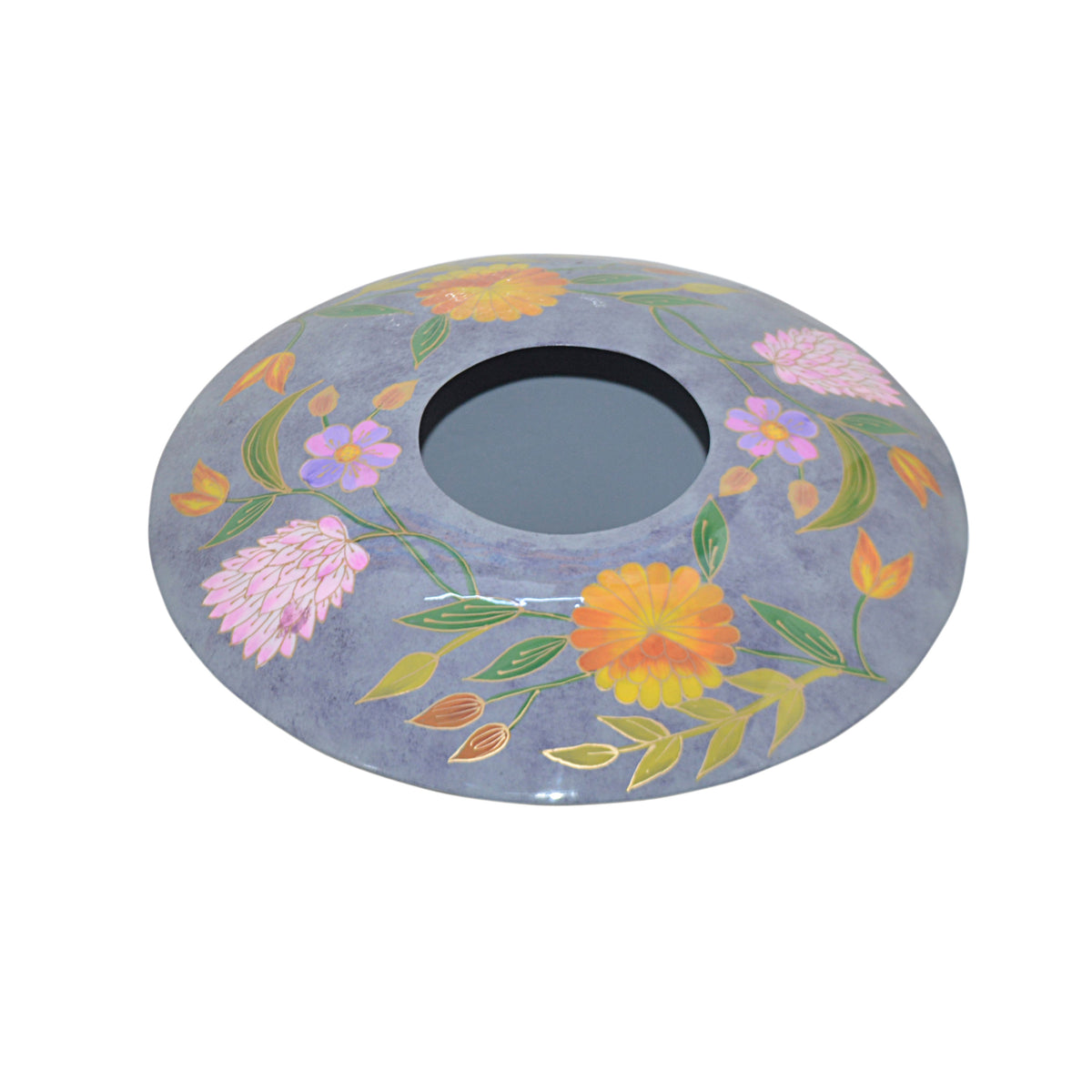 Vase handpainted soft purple enamel IR 40x40x11