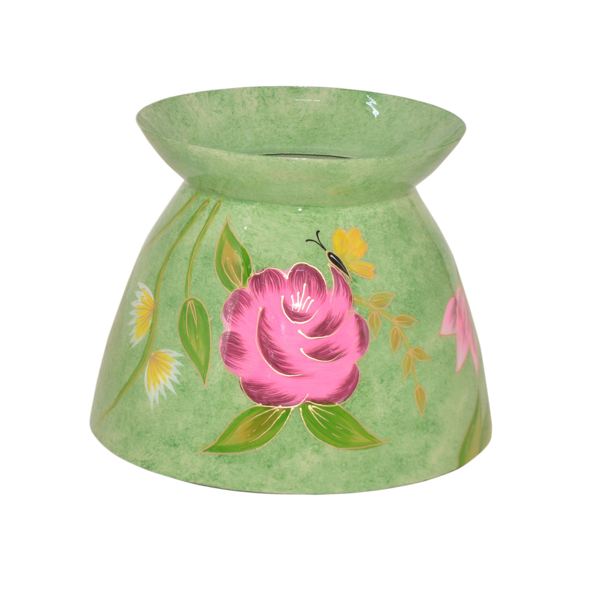 Vase handpainted soft green enamel IR 24x24x19